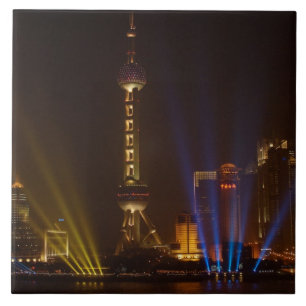 Der Bund (Ufer) in Shanghai.Aussehen Fliese