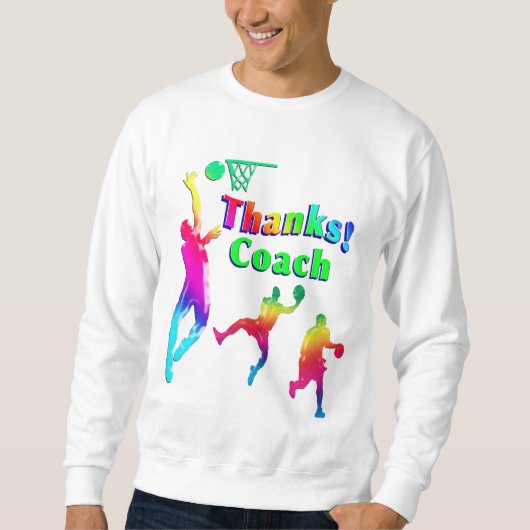Der bunte Basketball-Trainer danken Ihnen Sweatshirt (Vorderseite)