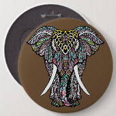 Der bunte Elefant Button (Vorne & Hinten)