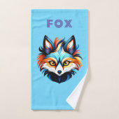 Der Bunte Fuchs - Kopf Portrait Badhandtuch Set (Handtuch)