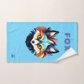 Der Bunte Fuchs - Kopf Portrait Badhandtuch Set (Handtuch)