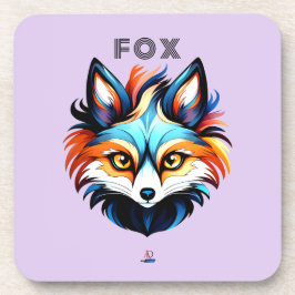 Der Bunte Fuchs - Kopf Portrait Getränkeuntersetzer