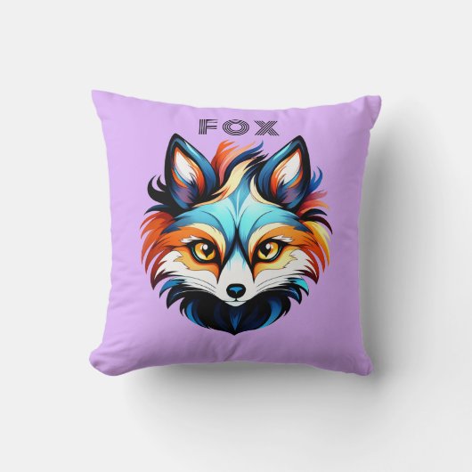 Der Bunte Fuchs - Kopf Portrait Kissen (Vorderseite)