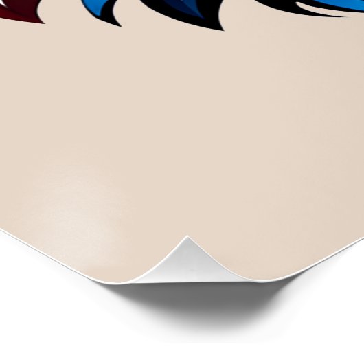 Der Bunte Fuchs - Kopf Portrait Poster (Ecke)