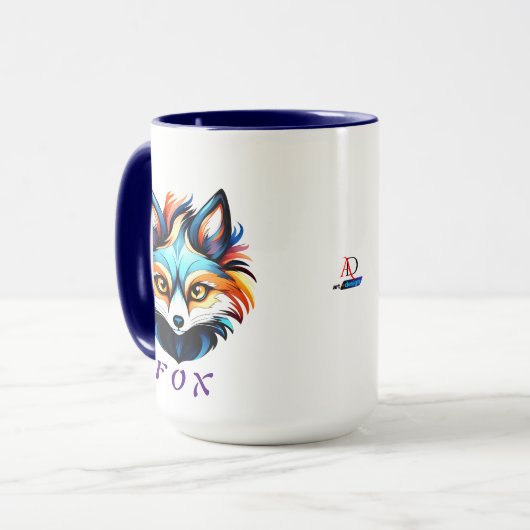 Der Bunte Fuchs - Kopf Portrait Tasse (Vorderseite Links)