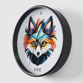 Der Bunte Fuchs - Kopf Portrait Uhr (Winkel)