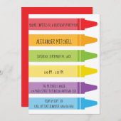 Der bunte gefärbte Regenbogen zeichnet Einladung (Vorne/Hinten)