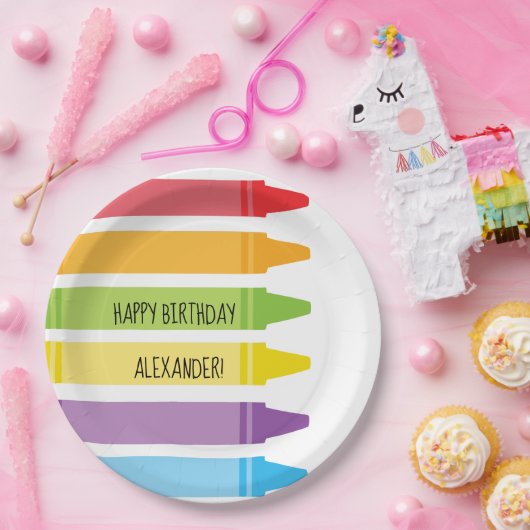 Der bunte gefärbte Regenbogen zeichnet Pappteller (Party)