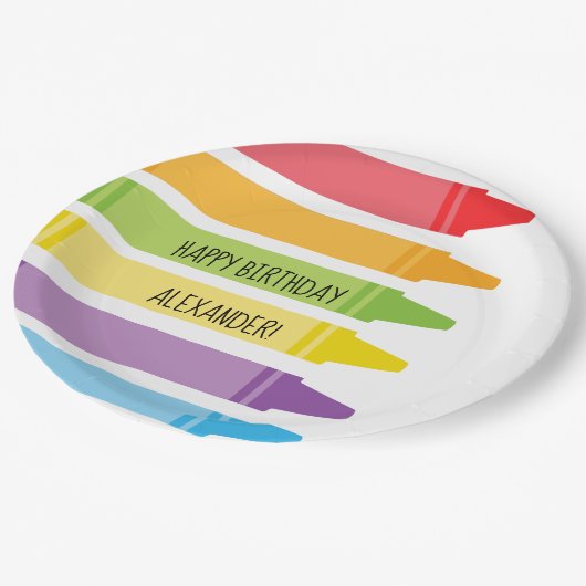 Der bunte gefärbte Regenbogen zeichnet Pappteller (Schrägansicht)