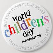 Der bunte glückliche Weltkindertag Button (Vorderseite)