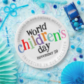 Der bunte glückliche Weltkindertag Pappteller (Party)