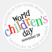 Der bunte glückliche Weltkindertag Runder Aufkleber (Vorderseite)