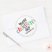 Der bunte glückliche Weltkindertag Runder Aufkleber (Umschlag)