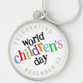 Der bunte glückliche Weltkindertag Schlüsselanhänger (Vorne)