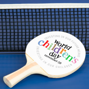 Der bunte glückliche Weltkindertag Tischtennis Schläger