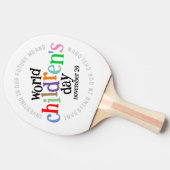 Der bunte glückliche Weltkindertag Tischtennis Schläger (Seitenansicht)