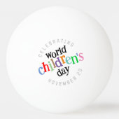 Der bunte glückliche Weltkindertag Tischtennisball (Rückseite)