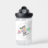 Der bunte glückliche Weltkindertag Trinkflasche (Vorne)