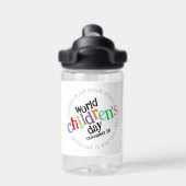 Der bunte glückliche Weltkindertag Trinkflasche (Rückseite)