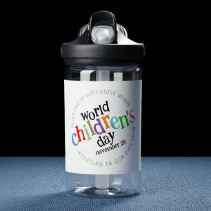 Der bunte glückliche Weltkindertag Trinkflasche