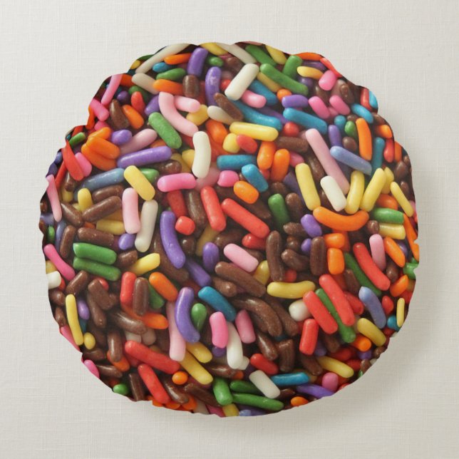 Der bunte Spaß besprüht Rundes Kissen (Vorderseite)