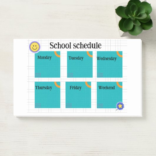 Der bunte Unterrichtsplan Post-it Klebezettel (Büro)