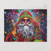 Der bunte Weihnachtsmann Hippy Art Postkarte (Vorderseite)