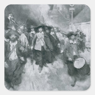 Der Burning von Jamestown Quadratischer Aufkleber