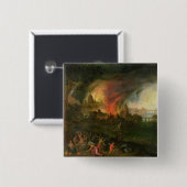 Der Burning von Troja (Öl auf Kupfer) Button (Vorne & Hinten)