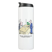 Der Büroarbeiter wird von jemandem bemerkt. Funny Thermosbecher (Nach rechts gedreht)