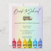 Der Bus der Aquarellschule zurück zur Schule Einladung (Vorderseite)