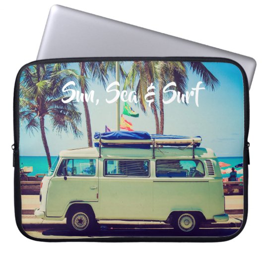 Der Bus und die Palmen des Campingplatzes sind ind Laptopschutzhülle (Vorderseite)