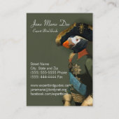 Der büscheliger Papageientaucher-General - Visitenkarte (Rückseite)