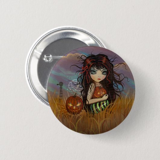 Der Button "Halloween Fairy Pinback" (Vorne & Hinten)