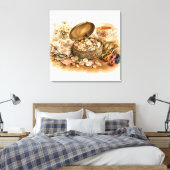 Der Button Tin Stretched Canvas Print Leinwanddruck (Insitu (Schlafzimmer))