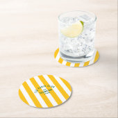 Der Cabin Club Custom Wappen Gelber Park Streifen Runder Pappuntersetzer (Vor Ort)