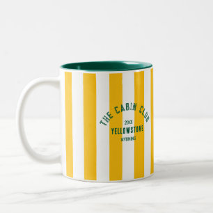 Der Cabin Club Custom Wappen Gelber Park Streifen Zweifarbige Tasse