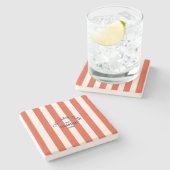 Der Cabin Club Custom Wappen Roter Park Streifen Steinuntersetzer (Seitenansicht)