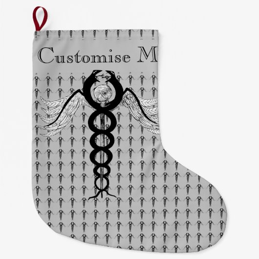 Der Caduceus (Schwarz) Großer Weihnachtsstrumpf (Vorderseite)