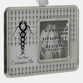 Der Caduceus (Schwarz) Rahmen-Ornament Silber (Rechts)