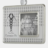 Der Caduceus (Schwarz) Rahmen-Ornament Silber (Links)