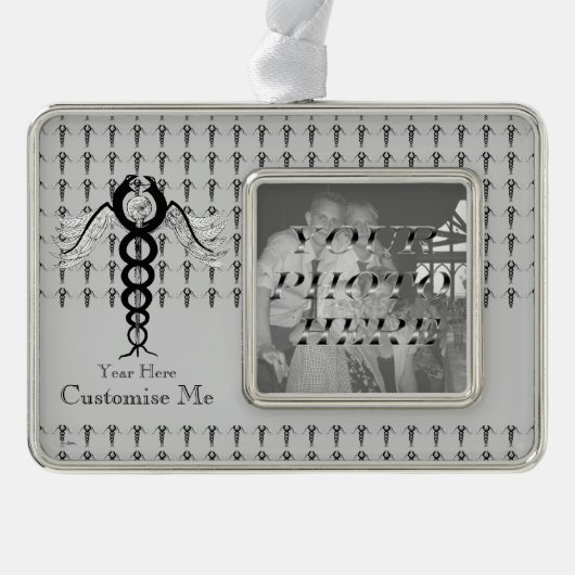 Der Caduceus (Schwarz) Rahmen-Ornament Silber (Vorderseite)