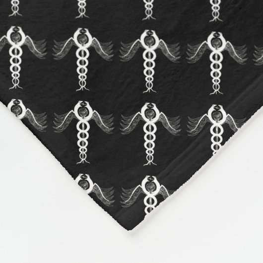 Der Caduceus (weiß) Fleecedecke (Ecke)
