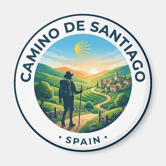 Der Camino de Santiago Spanien Magnet (Vorne)