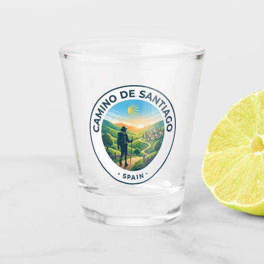 Der Camino de Santiago Spanien Schnapsglas (Vorderseite)