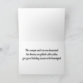 DER *CAMPER* IST BEREIT UND WIR SIND FÜR CHRISTMAS KARTE (Innenseite)