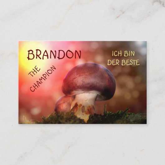 Der Campion mit dem Champignon Visitenkarte (Vorderseite)