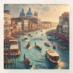 Der Canal Grande in Venedig - Italien Glasuntersetzer