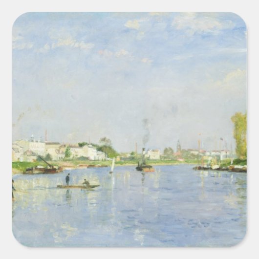 Der Canal Saint-Denis Quadratischer Aufkleber (Vorderseite)