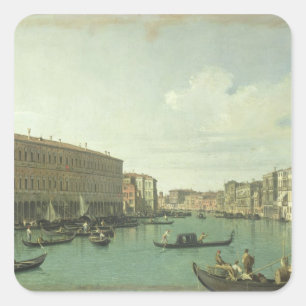 Der Canale Grande von der Rialto-Brücke Quadratischer Aufkleber
